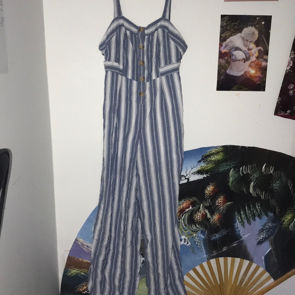 White and Light Blue Jumpsuit
